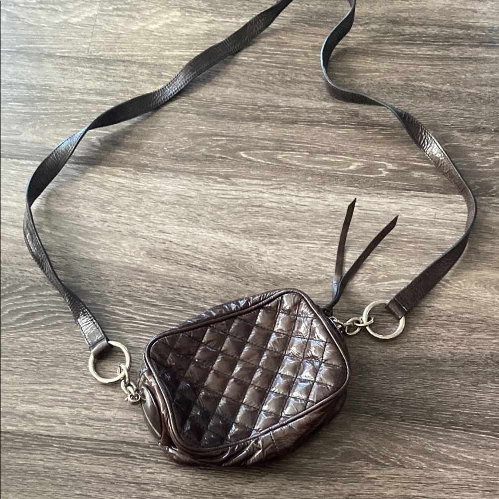 Francesco Biasia Brown Quilted Crossbody Bag